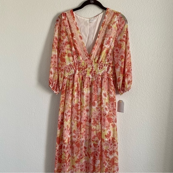 NWT Coco + Jaimeson Multicolor Floral Print Maxi w/Side Slit Dress Size Medium - Picture 2 of 8
